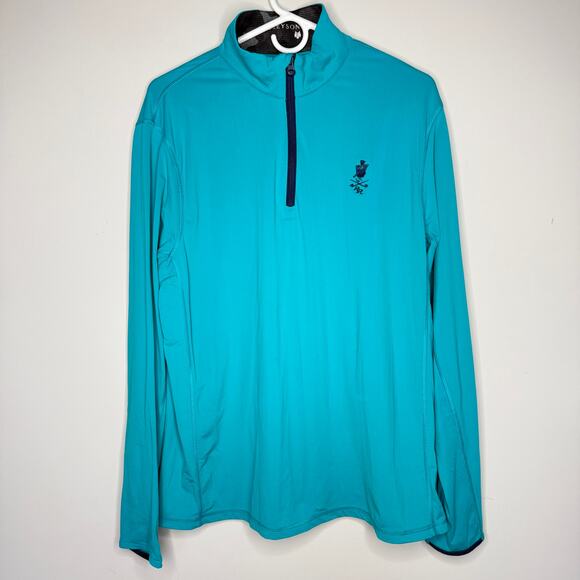 Greyson Mens Top Large Blue Tate 1/4 Zip Golf Athletic Moisture Wicking Athletic - Picture 1 of 6